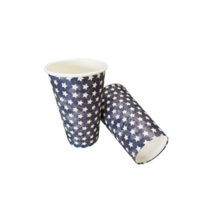 Colorful event paper cups with custom patterns for weddings and parties.