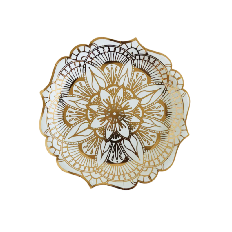 Luxury Gold Foil-Stamped Paper Plates