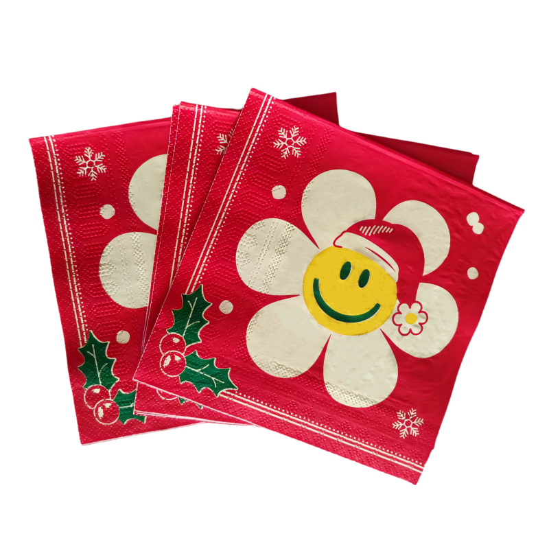Promotional printed napkins for supermarkets, bulk orders available.